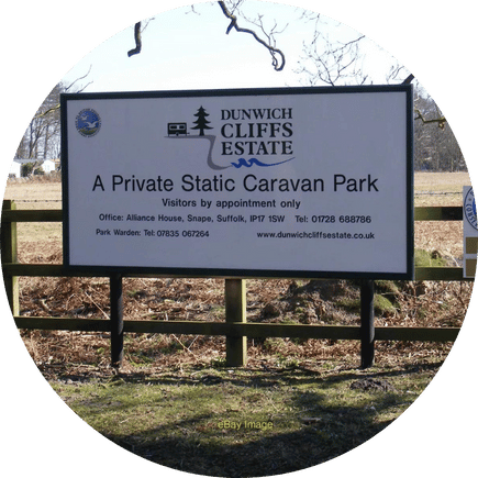 Dunwich Cliffs Estate Caravan Park sign Off Minsmere Roadhttp c2013
